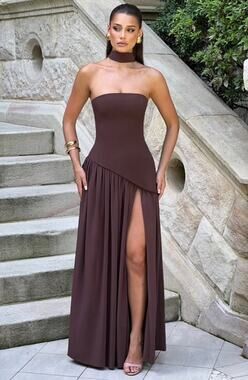 NEW Babyboo Maliyah Maxi Dress in Plum Brown Size Small